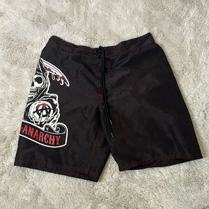 Sons of Anarchy black white red shorts 100% polyester 2016 size Lg